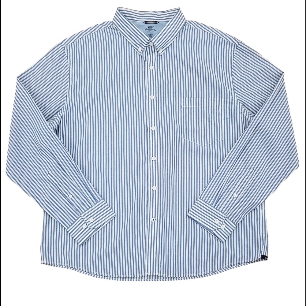 Izod Slim Fit M Striped Collared Button Up